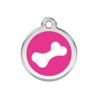 Red Dingo 2D Bone Tag Hot Pink - Large - Lifetime Guarantee - Cat, Dog, Pet ID Tag Engraved