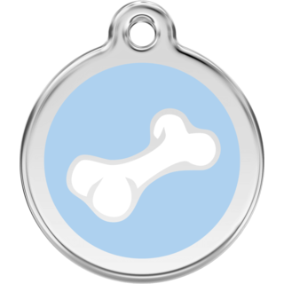 Red Dingo 2D Bone Tag Light Blue - Lifetime Guarantee - Cat, Dog, Pet ID Tag Engraved