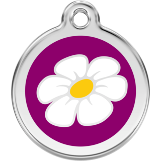 Red Dingo Daisy Tag - Purple - Large - Lifetime Guarantee - Cat, Dog, Pet ID Tag Engraved
