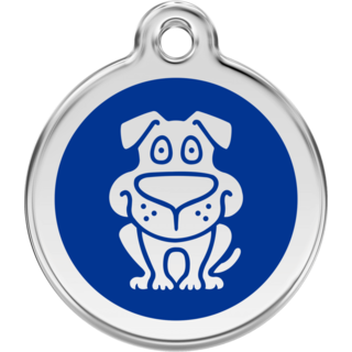 Red Dingo Dog Tag - Dark Blue - Large - Lifetime Guarantee - Cat, Dog, Pet ID Tag Engraved