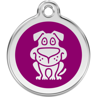 Red Dingo Dog Tag - Purple - Large - Lifetime Guarantee - Cat, Dog, Pet ID Tag Engraved
