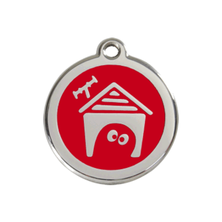 Red Dingo Dog House Tag - Red - Large - Lifetime Guarantee - Cat, Dog, Pet ID Tag Engraved