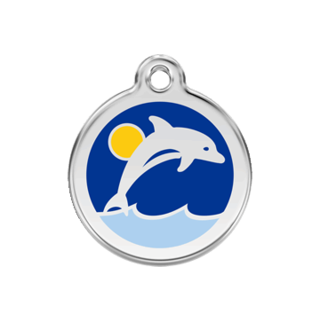 Red Dingo Dolphin - Large - Lifetime Guarantee - Cat, Dog, Pet ID Tag Engraved