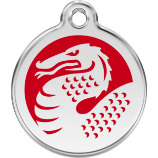 Red Dingo Red Dragon - Lifetime Guarantee - Cat, Dog, Pet ID Tag Engraved