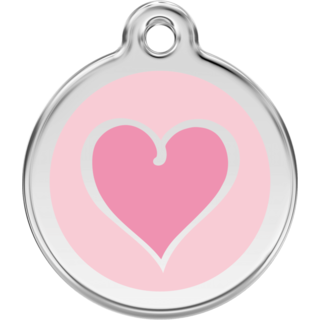Red Dingo Enamel Hot Pink/Pink Heart Tag - Lifetime Guarantee - Cat, Dog, Pet ID Tag Engraved