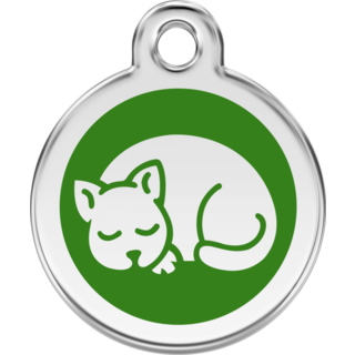 Red Dingo Enamel Kitten Tag - Green - Lifetime Guarantee - Cat, Dog, Pet ID Tag Engraved