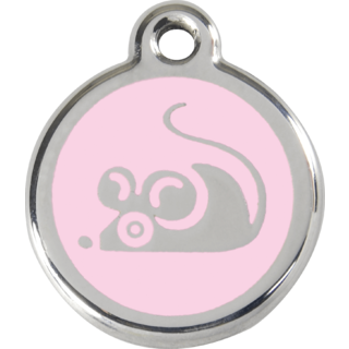 Red Dingo Mouse Tag - Pink - Small - Lifetime Guarantee - Cat, Dog, Pet ID Tag Engraved