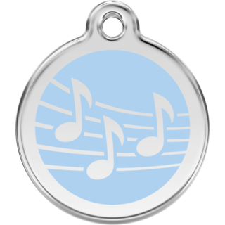 Red Dingo Music Light Blue Tag - Lifetime Guarantee - Cat, Dog, Pet ID Tag Engraved