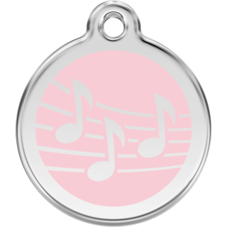 Red Dingo Music Pink Tag - Lifetime Guarantee - Cat, Dog, Pet ID Tag Engraved