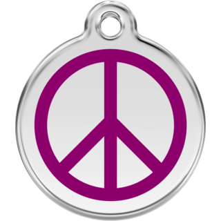 Red Dingo Peace Purple Tag - Lifetime Guarantee - Cat, Dog, Pet ID Tag Engraved