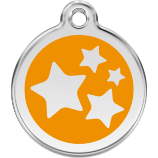 Red Dingo Stars Orange Tag - Lifetime Guarantee - Cat, Dog, Pet ID Tag Engraved