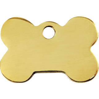 Red Dingo Brass Bone Tag - Lifetime Guarantee - Cat, Dog, Pet ID Tag Engraved