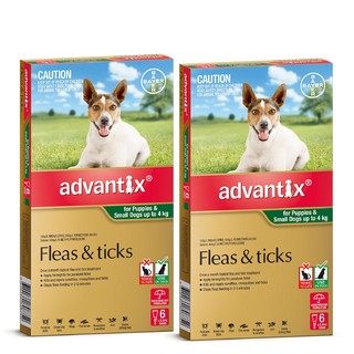 Advantix for Puppies and Small Dogs Up to 4kg (Green) - 12 Pack