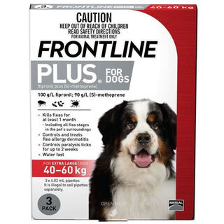 Frontline Plus for Extra Large Dogs 40-60kg (Red) - 6 Pack