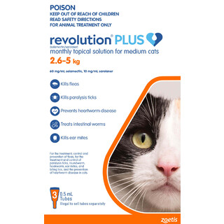 Revolution PLUS for Medium Cats 2.6-5kg - ORANGE