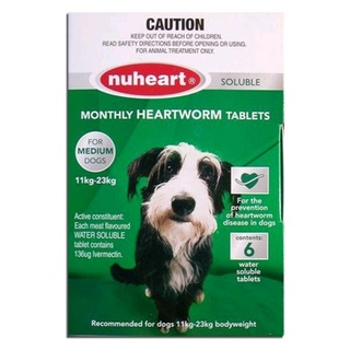 Nuheart Heartworm Tablets For Medium Dogs 11-23kg - 6pack