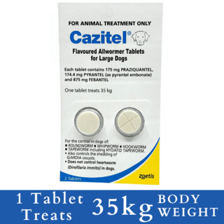 Cazitel Flavoured Allwormer Tablets for Dogs - 35kg