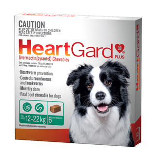 Heartgard 30 Plus Chews for Medium Dogs 12-22kg (Green) - 6 Pack