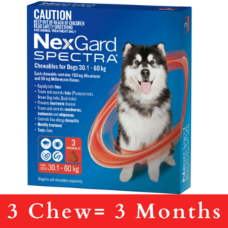 NexGard SPECTRA for Dogs 30.1 - 60kg (RED) - 6 Pack