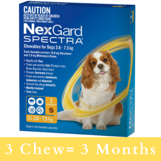 NexGard SPECTRA for Dogs 3.6 - 7.5kg (YELLOW)