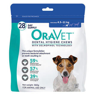 Oravet Dental Hygiene Chews- Small 4.5kg-11kg (Blue)