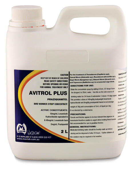 Avitrol plus bird wormer on sale