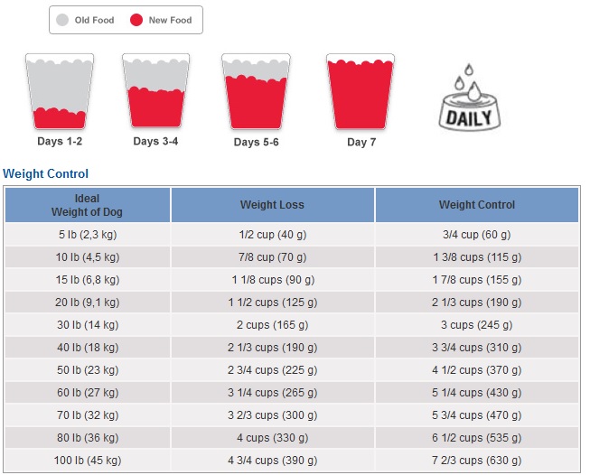 Hills Dog Food Feeding Chart