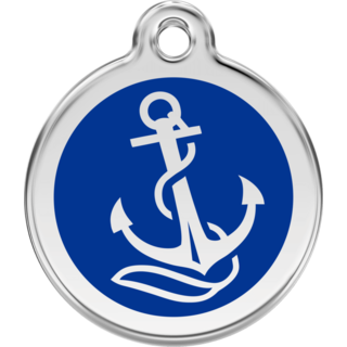 Red Dingo Anchor Dark Blue - Lifetime Guarantee - Cat, Dog, Pet ID Tag Engraved