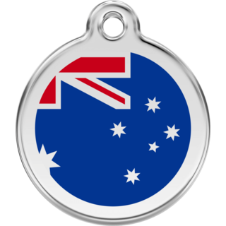 Red Dingo Australian Flag Tag  - Lifetime Guarantee - Cat, Dog, Pet ID Tag Engraved