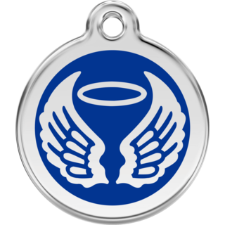 Red Dingo Angel Wings Dark Blue - Lifetime Guarantee - Cat, Dog, Pet ID Tag Engraved