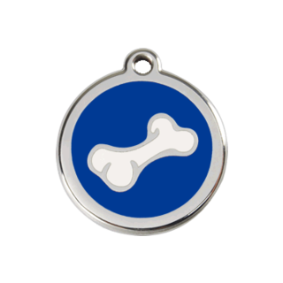 Red Dingo 2D Bone Tag Dark Blue - Large - Lifetime Guarantee - Cat, Dog, Pet ID Tag Engraved