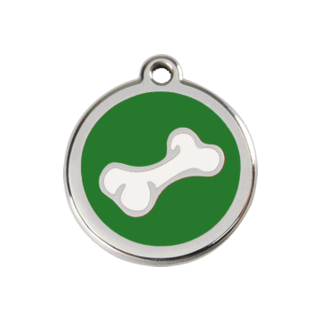Red Dingo 2D Bone Tag Green - Large - Cat, Dog, Pet ID Tag Engraved