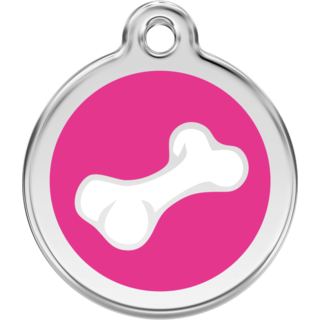 Red Dingo 2D Bone Tag Hot Pink - Lifetime Guarantee - Lifetime Guarantee - Cat, Dog, Pet ID Tag Engraved