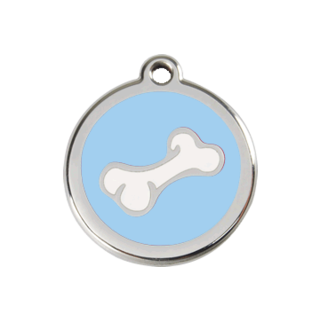 Red Dingo 2D Bone Tag Light Blue - Large - Lifetime Guarantee - Cat, Dog, Pet ID Tag Engraved
