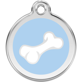 Red Dingo 2D Bone Tag Light Blue  - Lifetime Guarantee - Cat, Dog, Pet ID Tag Engraved