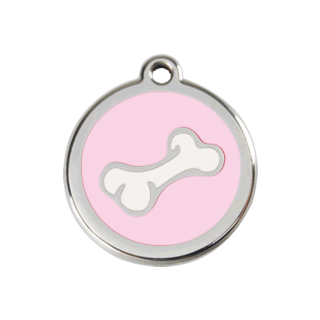 Red Dingo 2D Bone Tag Light Pink - Large - Lifetime Guarantee - Cat, Dog, Pet ID Tag Engraved
