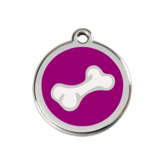 Red Dingo 2D Bone Tag Purple - Small - Lifetime Guarantee - Cat, Dog, Pet ID Tag Engraved