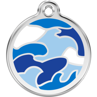 Red Dingo Enamel Camouflage Blue - Lifetime Guarantee - Cat, Dog, Pet ID Tag Engraved