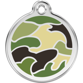 Red Dingo Enamel Camouflage Green - Lifetime Guarantee - Cat, Dog, Pet ID Tag Engraved