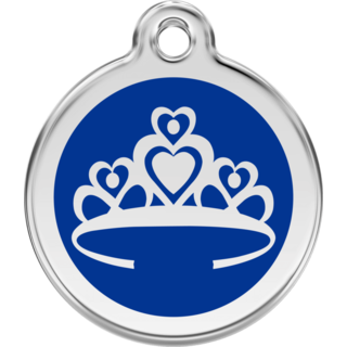 Red Dingo Enamel Crown Tag Dark Blue - Lifetime Guarantee - Cat, Dog, Pet ID Tag Engraved