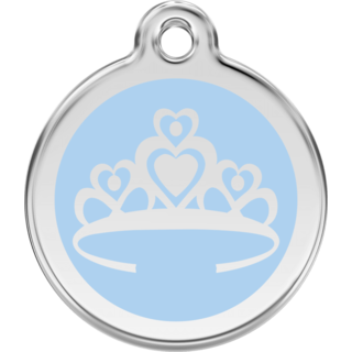 Red Dingo Enamel Crown Tag Light Blue- Lifetime Guarantee - Cat, Dog, Pet ID Tag Engraved