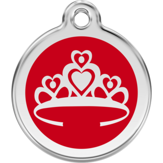 Red Dingo Enamel Crown Tag Red - Lifetime Guarantee - Cat, Dog, Pet ID Tag Engraved