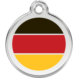 Red Dingo German Flag Tag  - Lifetime Guarantee [size: Large] - Cat, Dog, Pet ID Tag Engraved