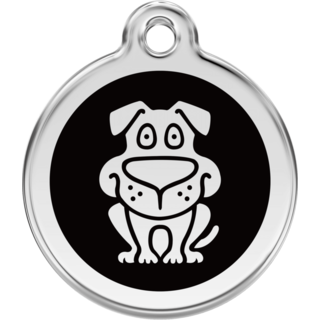 Red Dingo Enamel Dog Tag - Black - Lifetime Guarantee - Cat, Dog, Pet ID Tag Engraved