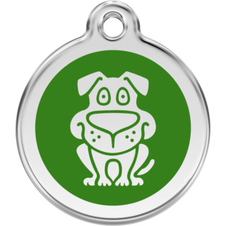 Red Dingo Enamel Dog Tag - Green - Lifetime Guarantee - Cat, Dog, Pet ID Tag Engraved