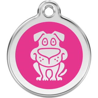 Red Dingo Enamel Dog Tag - Hot Pink - Lifetime Guarantee - Cat, Dog, Pet ID Tag Engraved