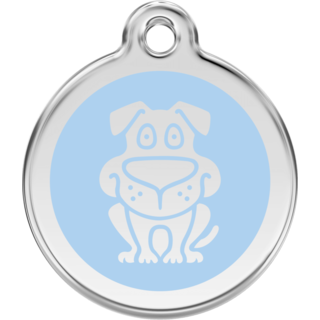 Red Dingo Enamel Dog Tag - Light Blue - Lifetime Guarantee - Cat, Dog, Pet ID Tag Engraved