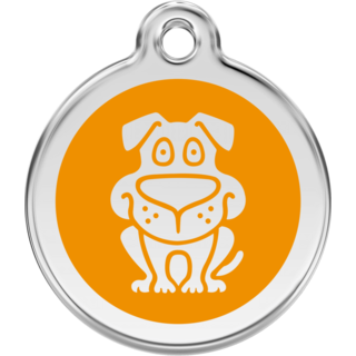 Red Dingo Enamel Dog Tag - Orange - Lifetime Guarantee - Cat, Dog, Pet ID Tag Engraved