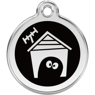 Red Dingo Enamel Dog House Tag - Black - Lifetime Guarantee - Cat, Dog, Pet ID Tag Engraved