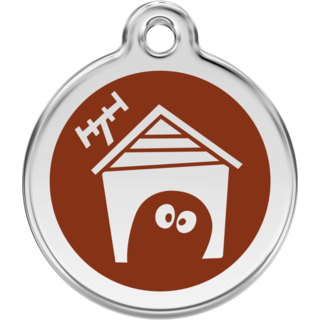 Red Dingo Enamel Dog House Tag - Brown - Lifetime Guarantee - Cat, Dog, Pet ID Tag Engraved